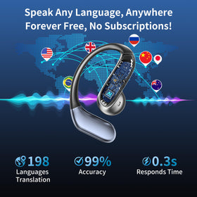 bluemaison AI translation earbuds six ENC mics visible for clearer translation in noisy environments