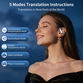 bluemaison AI translation earbuds Bluetooth 6.1 icon, reliable wireless with long-range use
