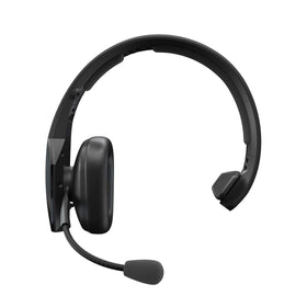BlueParrott B550-XT noise-cancellation graphic highlights strong background noise suppression.