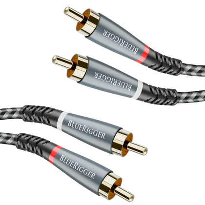 BlueRigger 2RCA to 2RCA braided cable for premium audio connections.