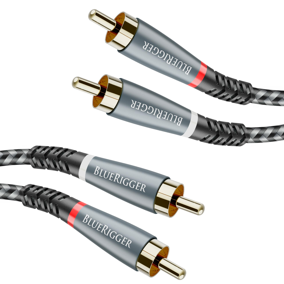 BlueRigger braided RCA cable 15ft for pristine home theater audio
