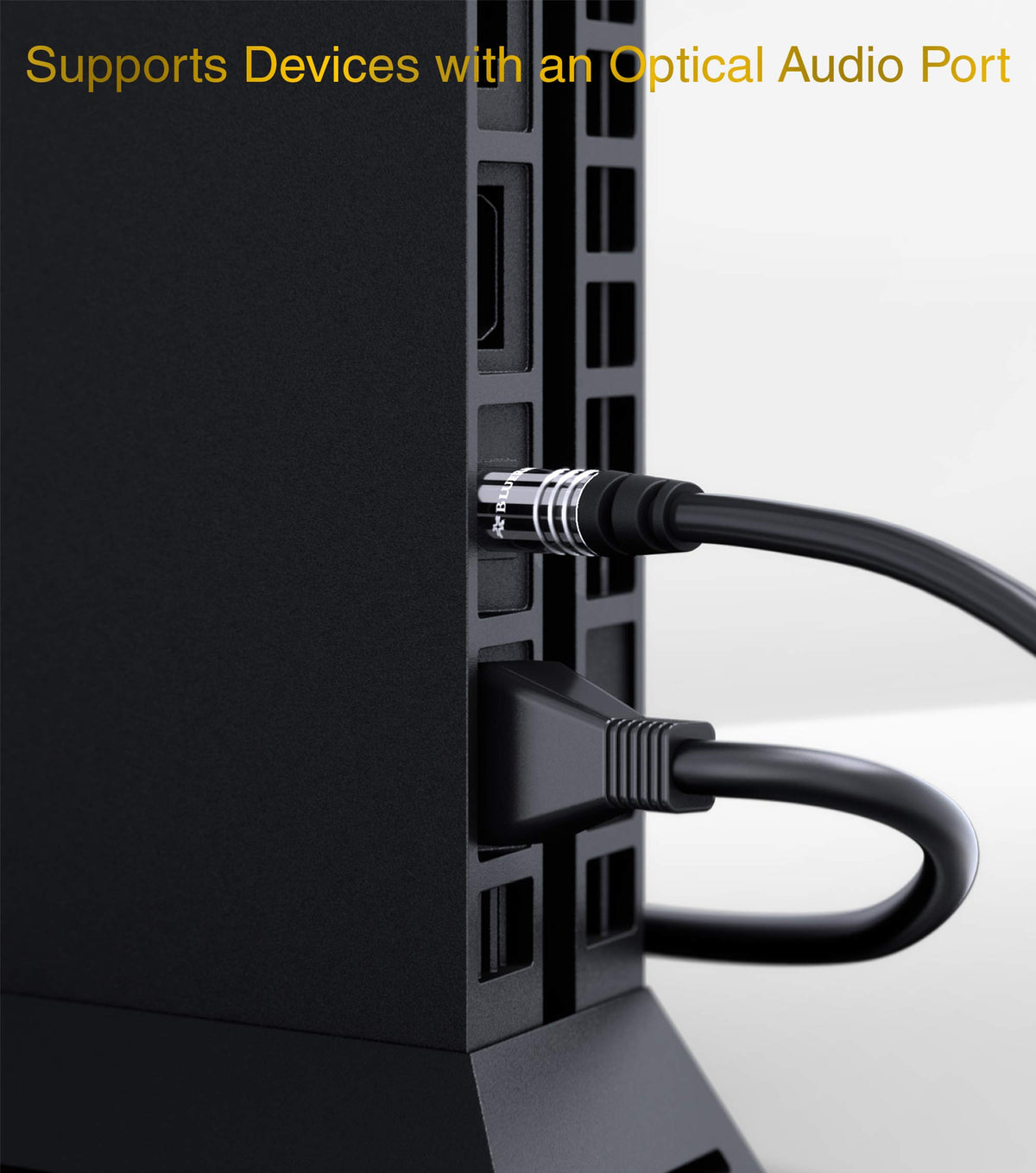 BlueRigger 25ft Toslink with CL3 rating supports safe in-wall installations.