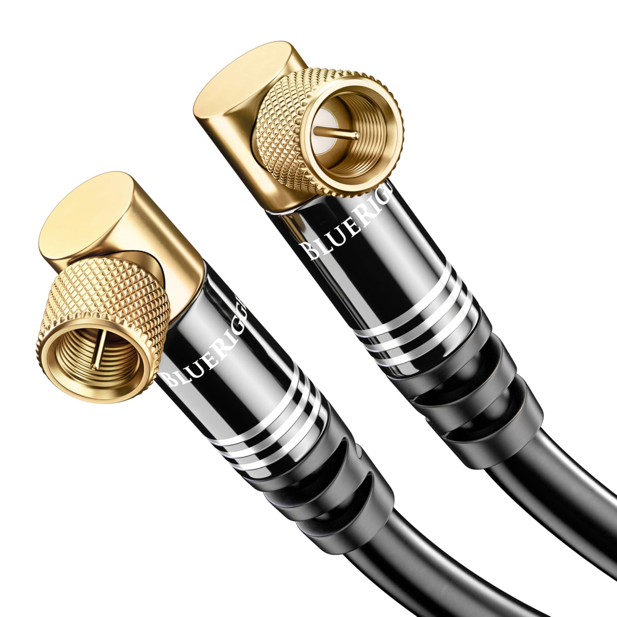 BlueRigger front packaging showing cable and right-angle connectors for neat installs