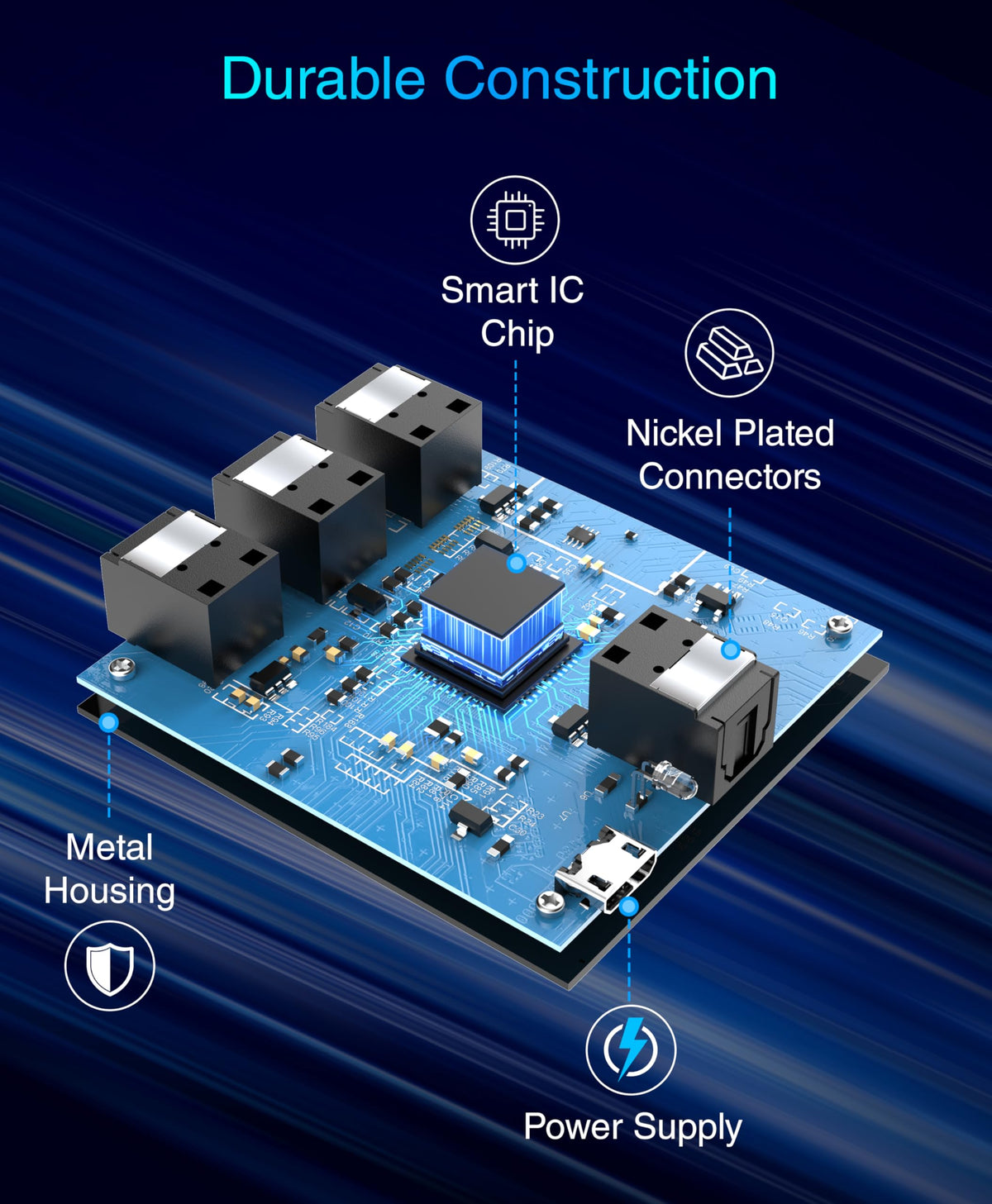 BlueRigger splitting audio from TV to soundbar and receiver for dual listening