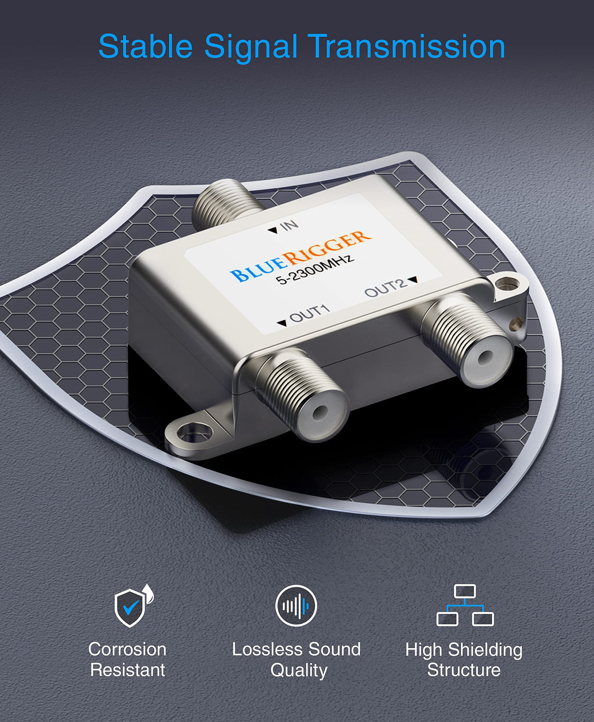 BlueRigger lifetime warranty and US-based support indicators.