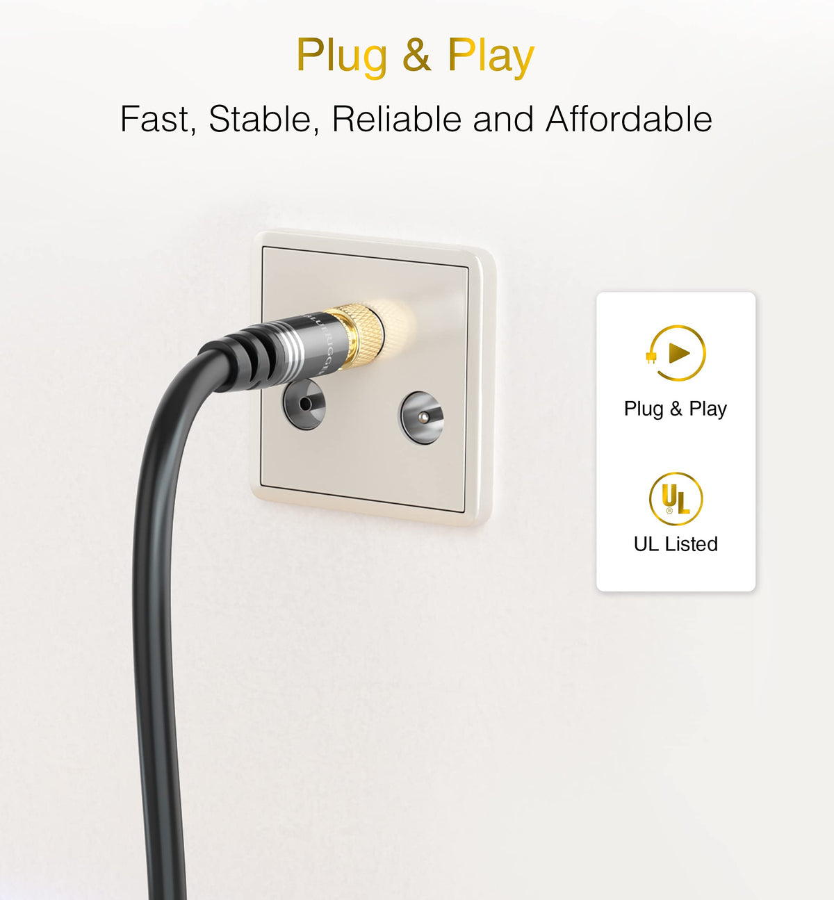 BlueRigger cable attached to modem showing strong data link and reduced interference