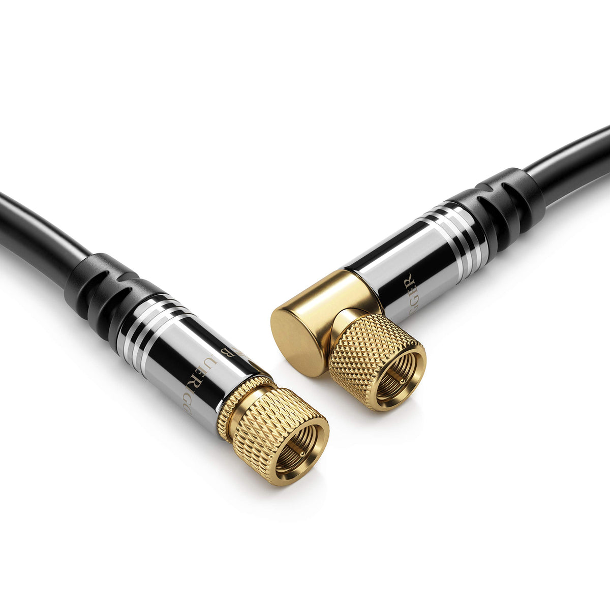 BlueRigger cable beside common handrail showing 30FT length and installation scale