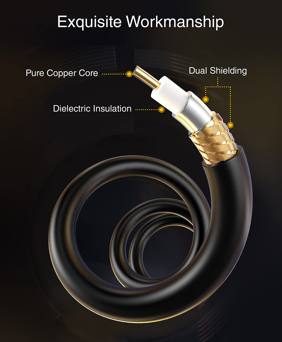 BlueRigger cable beside a ruler showing 100ft length for planning