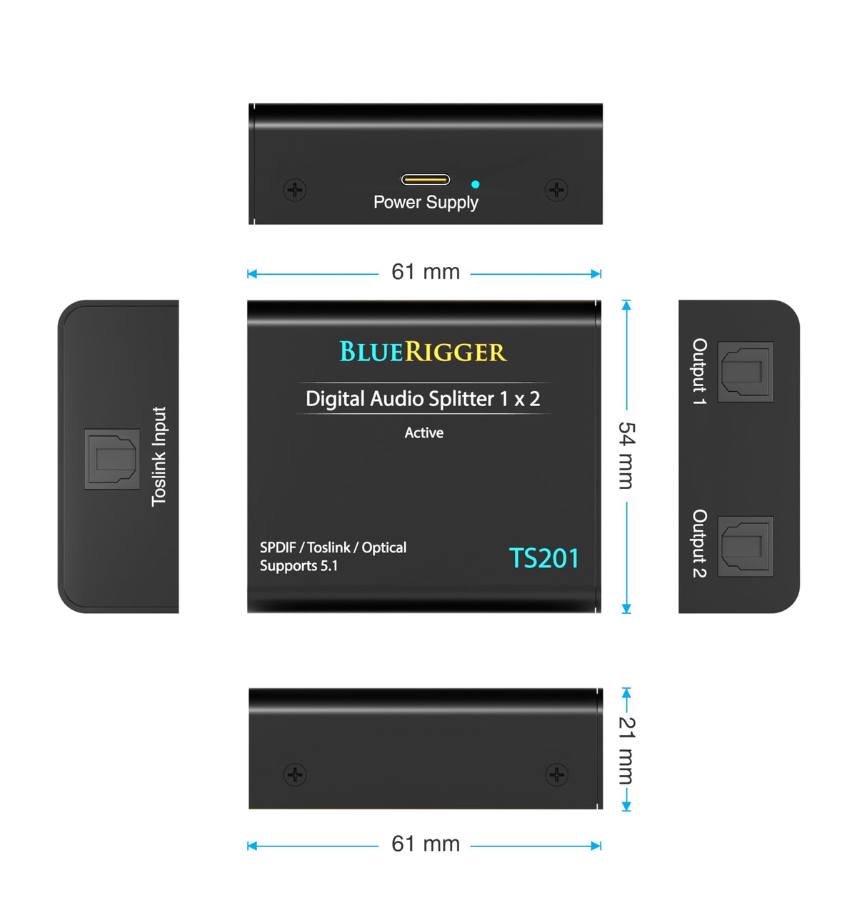BlueRigger retail box with manual showing included components and warranty information