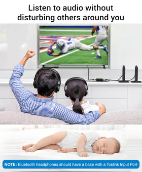 BlueRigger next to TV remote to show compact size and space-saving benefit