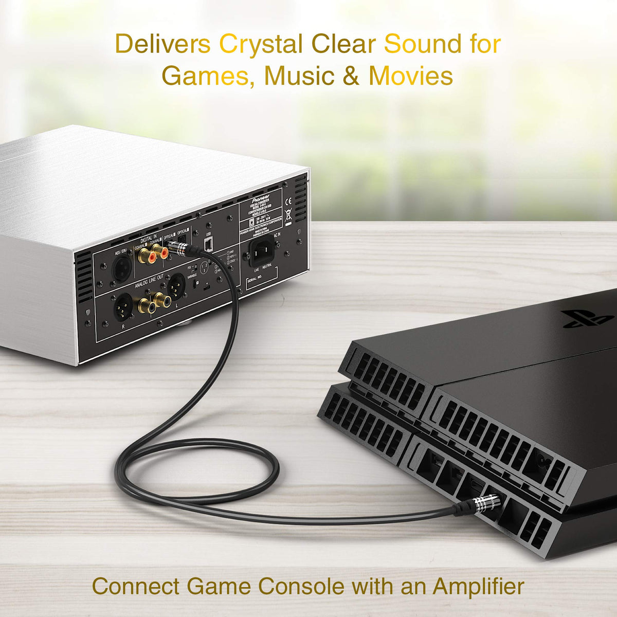BlueRigger cable supports uncompressed PCM and surround formats for immersive audio.