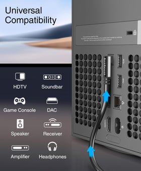 BlueRigger 6ft Toslink cable delivers clear digital audio signals.