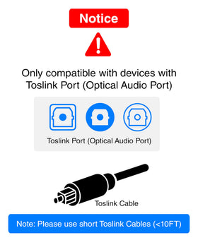 BlueRigger Toslink splitter provides secure, snug connections for reliable audio.