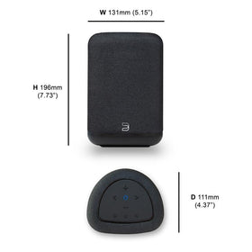 Bluesound Pulse Flex stereo pair delivers wider stereo imaging for music or movies.