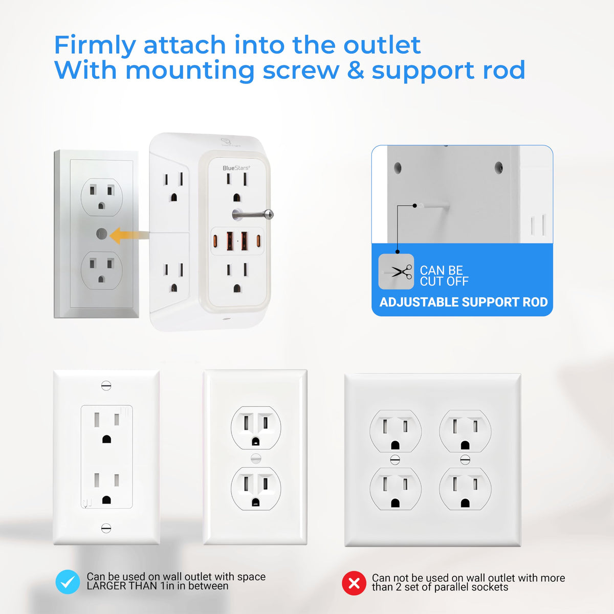 BlueStars side profile plugged in with heavy-duty cord for stable power