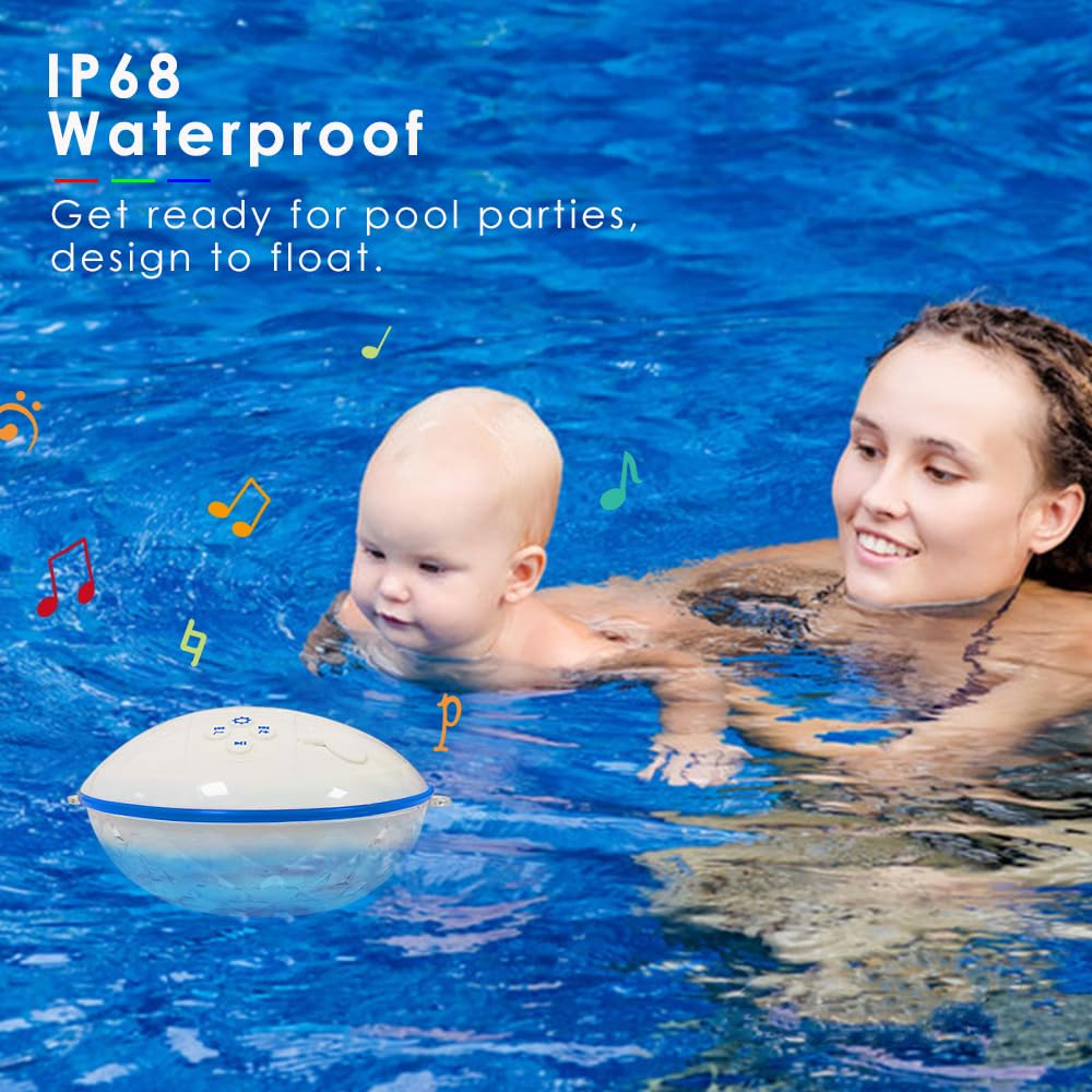 Blufree hot tub speaker with color modes creating a relaxing vibe.