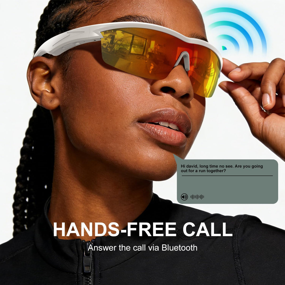 BluKaSa closeup of polarized lens showing glare reduction and clearer vision benefit