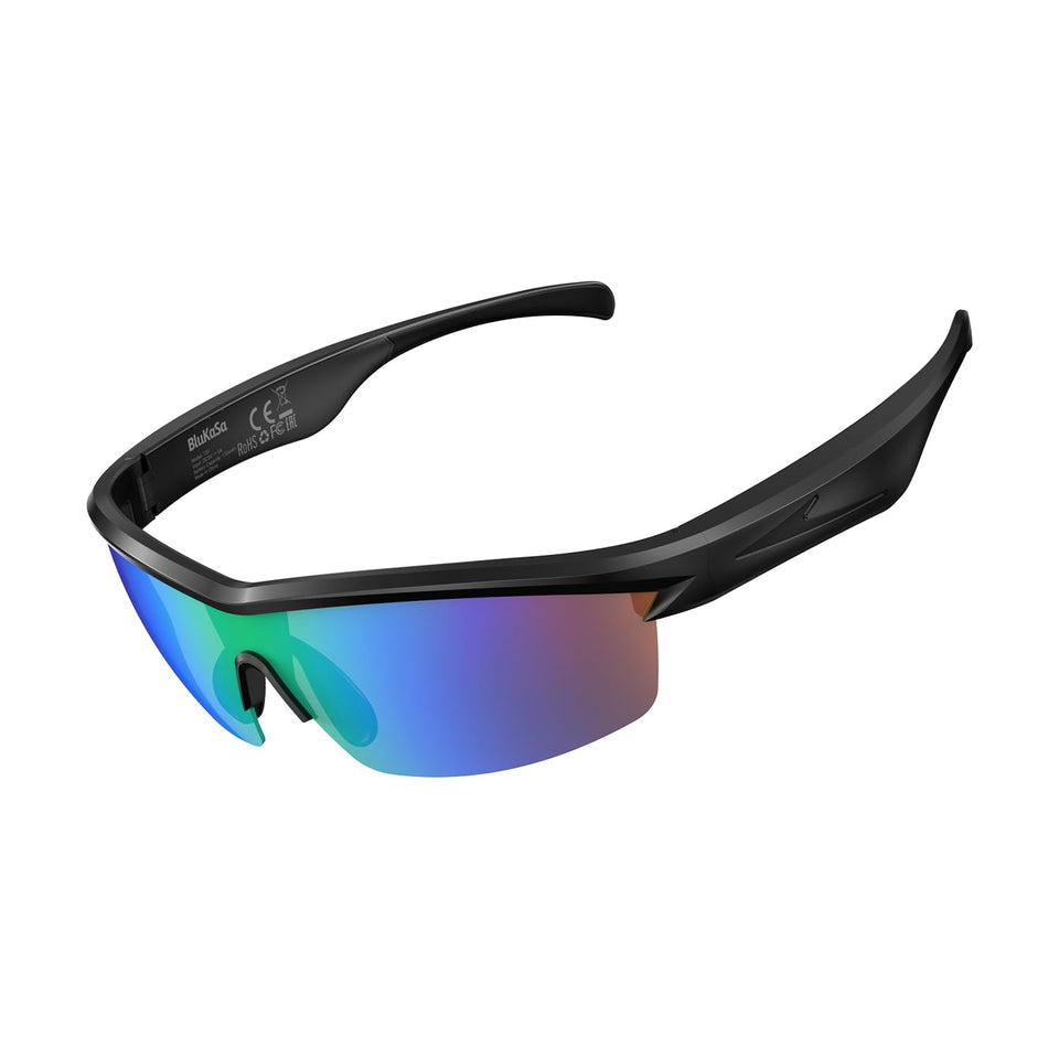 BluKaSa front view showing sleek frame and controls, promoting hands-free convenience
