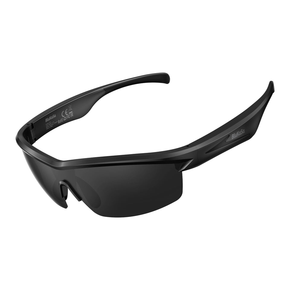 BluKaSa front view showing frame and speakers, clear sight and sound benefit