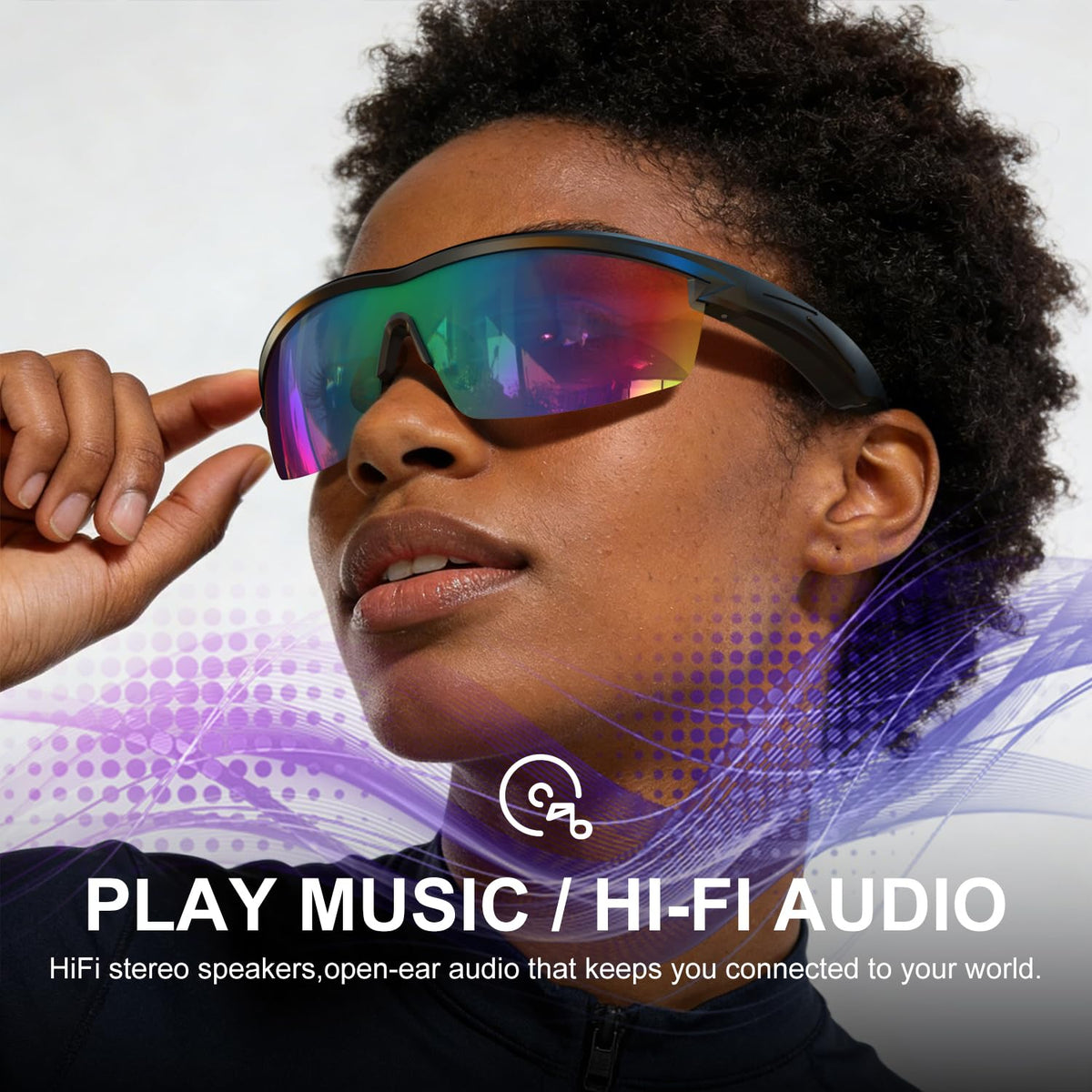 BluKaSa right profile revealing open-ear speaker assembly for clear ambient audio