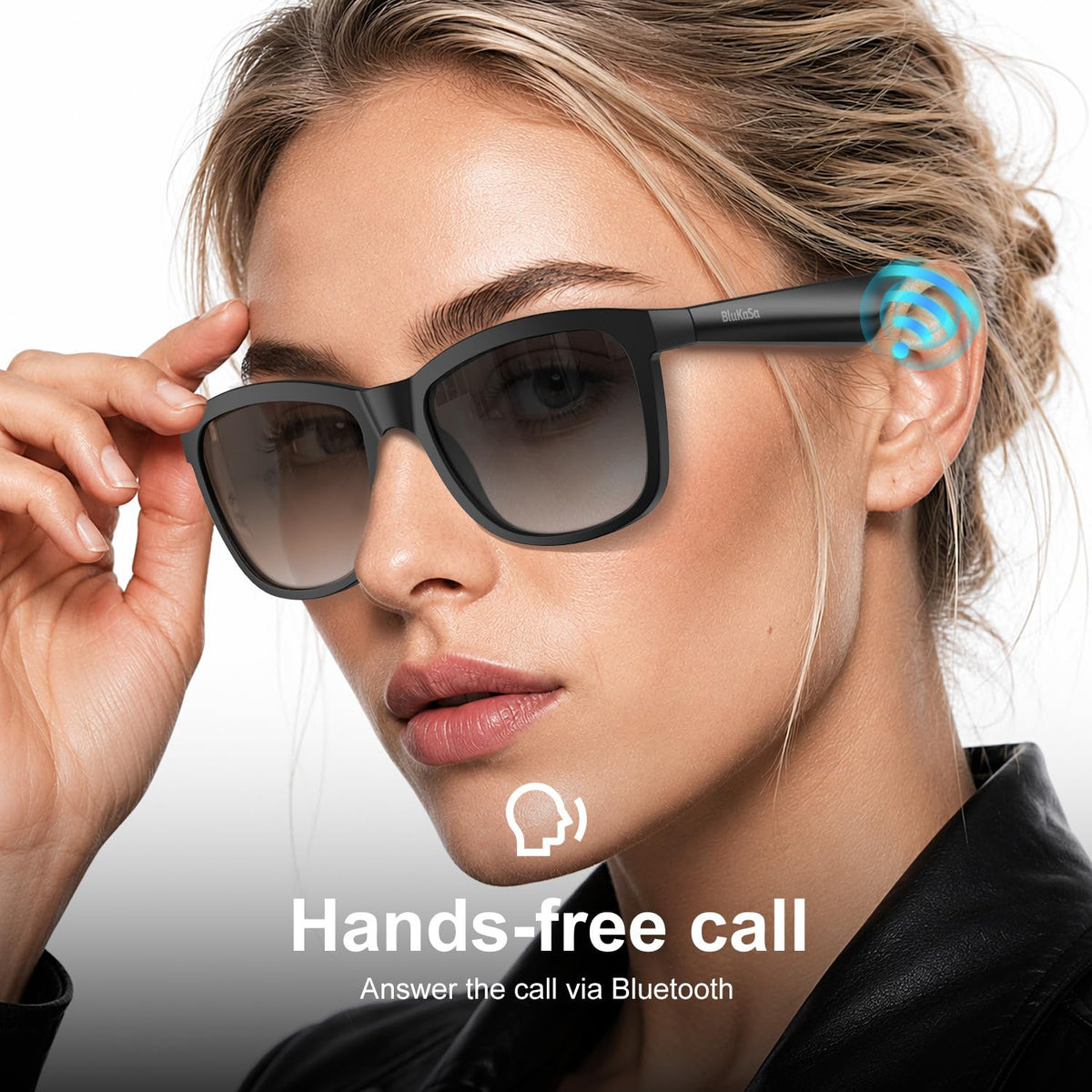 BluKaSa Smart Glasses with UV400 polarized lenses reduce glare.