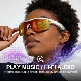 BluKaSa speaker detail closeup showing open-ear audio design for safer listening