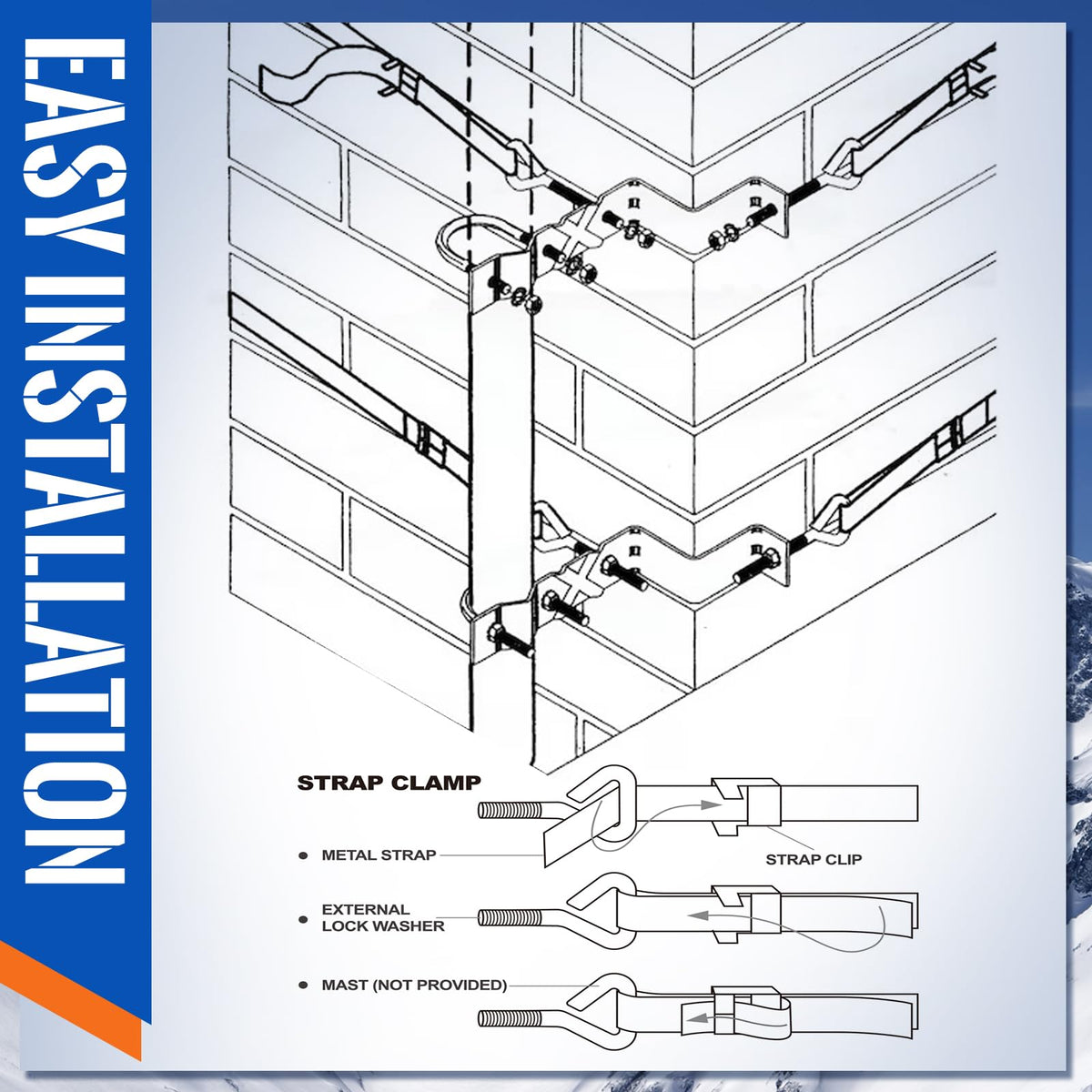 Blulu stainless steel brackets provide durable support for various poles