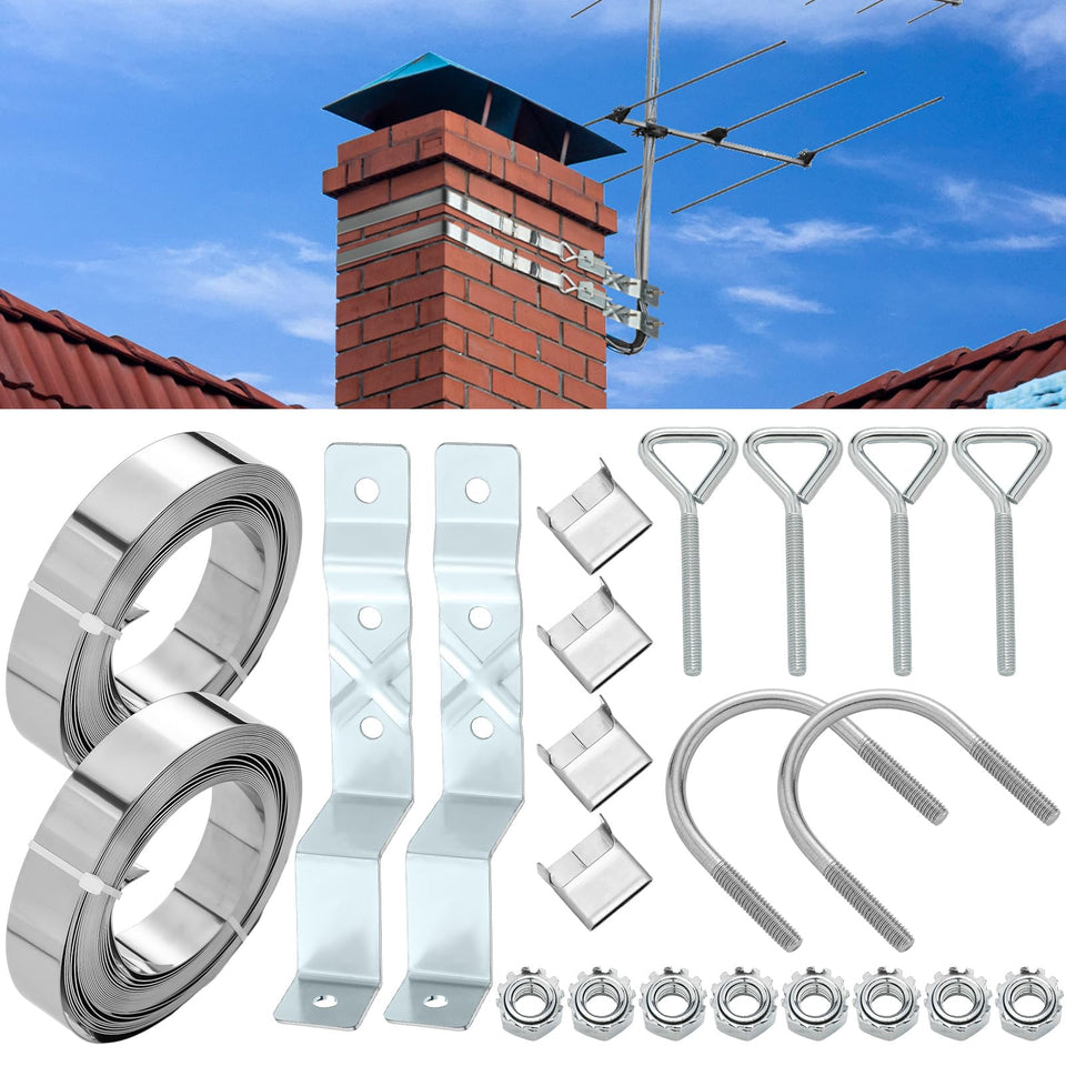 Blulu Z-Type chimney antenna mount brackets for secure outdoor installation