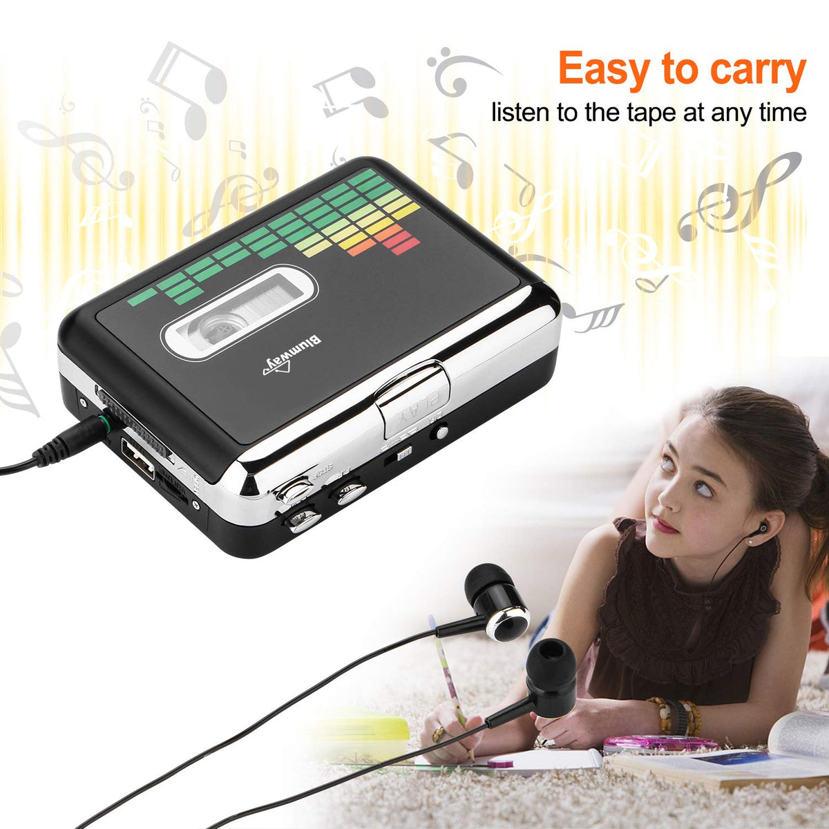 BlumWay included 3.5mm AUX and storage bag support car use and travel.