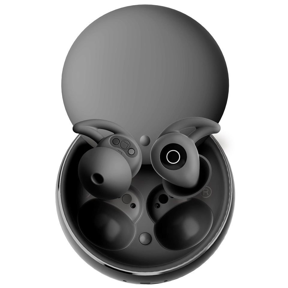 Bluripp front view of earbuds showing slim profile and comfort