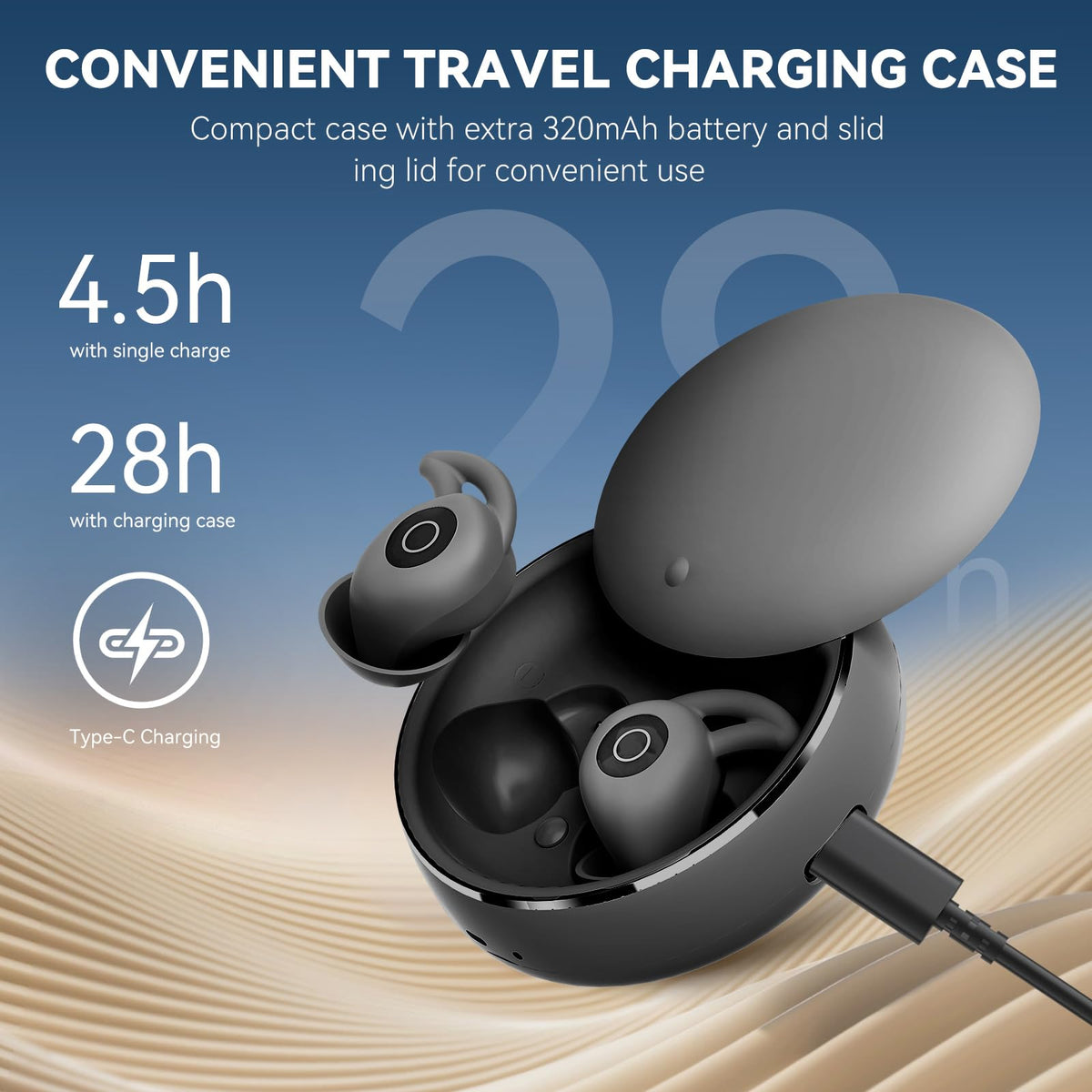 Bluripp earbuds beside coin for scale showing compact travel size
