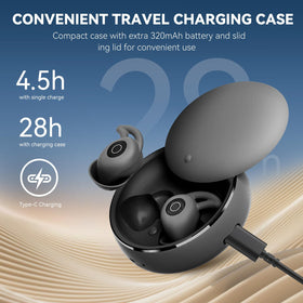 Bluripp earbuds beside coin for scale showing compact travel size