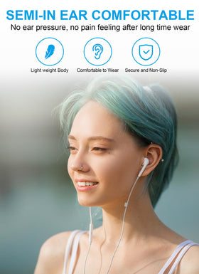 Durable, lightweight BLXSounds USB-C earbuds for comfortable long listening.