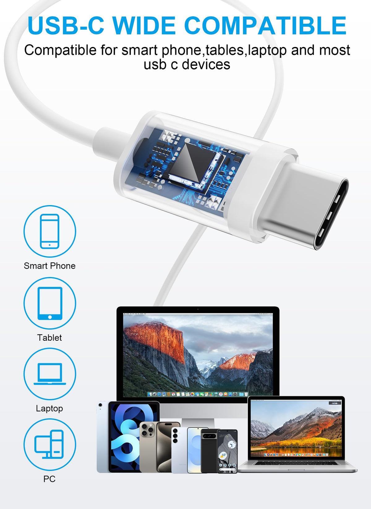 BLXSounds USB-C earbuds compatible with iPhone and Android devices.