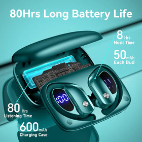bmani open charging case LED screen displaying remaining power for easy monitoring