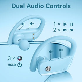 bmani earbuds in use during run illustrating secure comfort