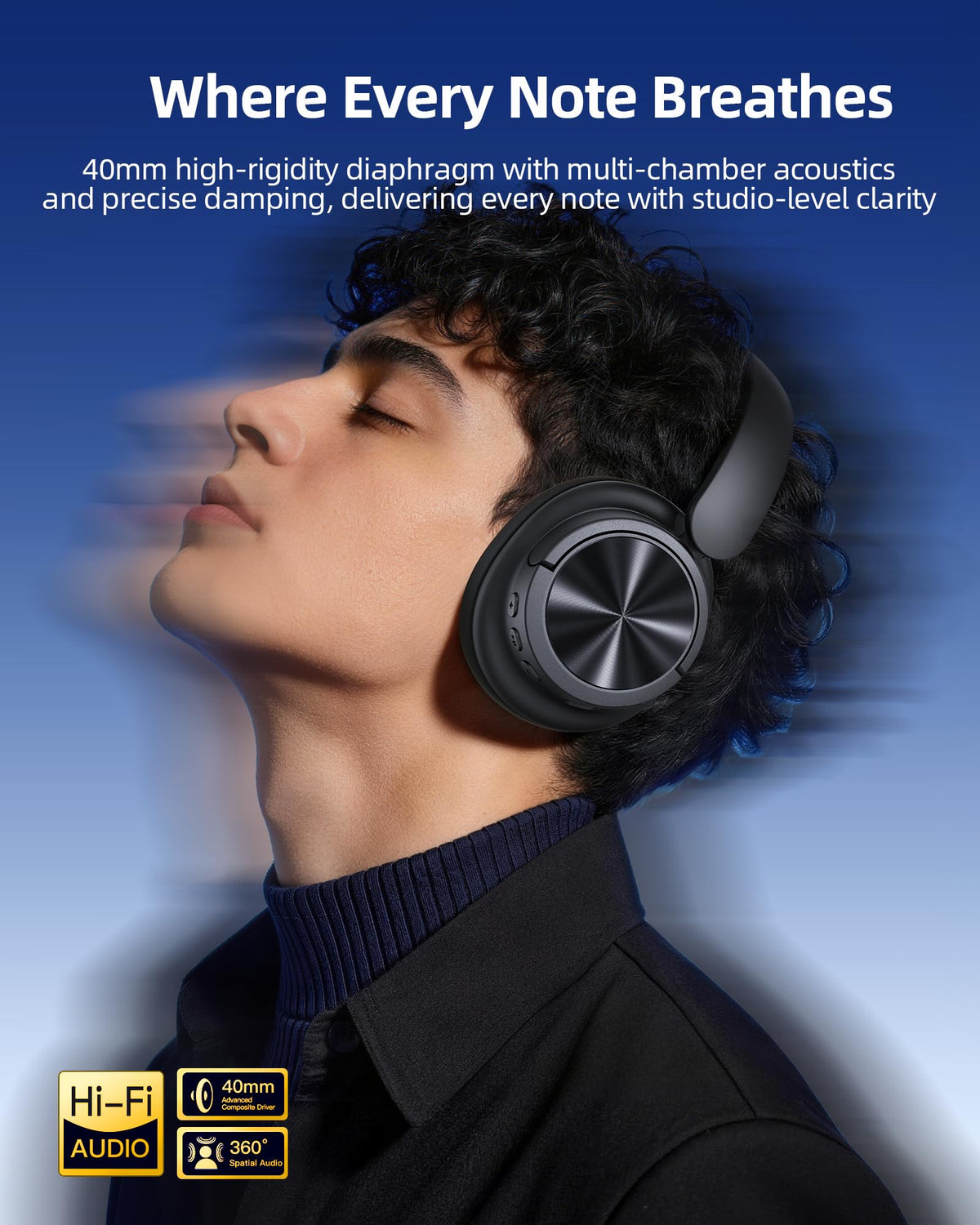 bmani close-up of memory foam earcup for long-wear comfort and seal