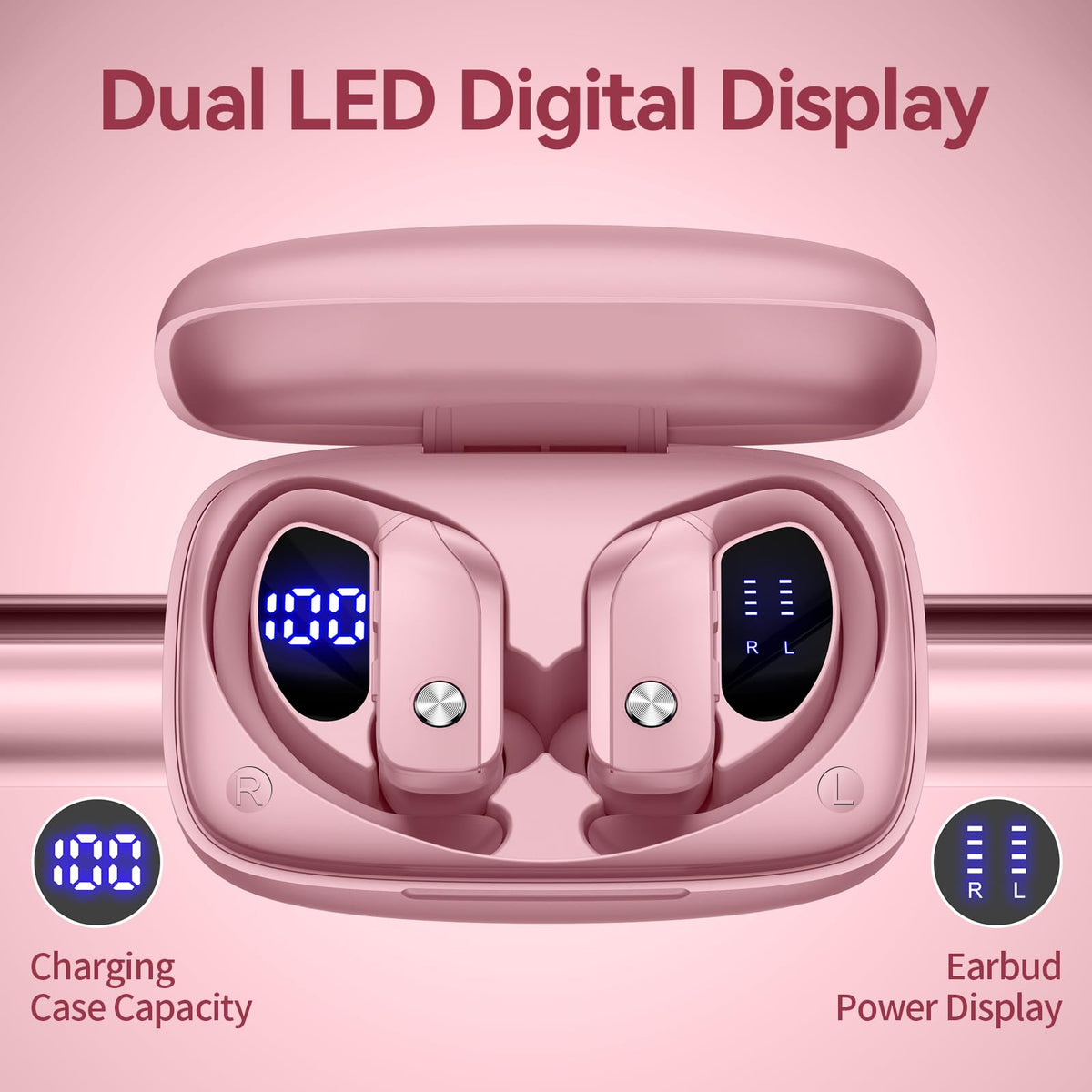 bmani LED display case closeup indicating remaining battery for convenience