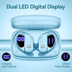 bmani LED display charging case close-up shows remaining battery
