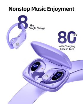 bmanl charging case open with LED display showing battery levels for convenient monitoring