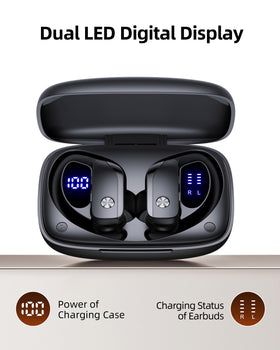 bmanl charging case LED display showing battery levels for easy monitoring