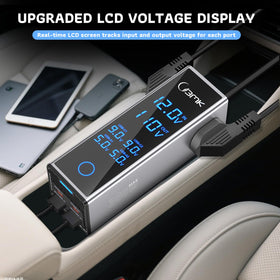 BMK LCD voltage display close-up showing input and output for safety
