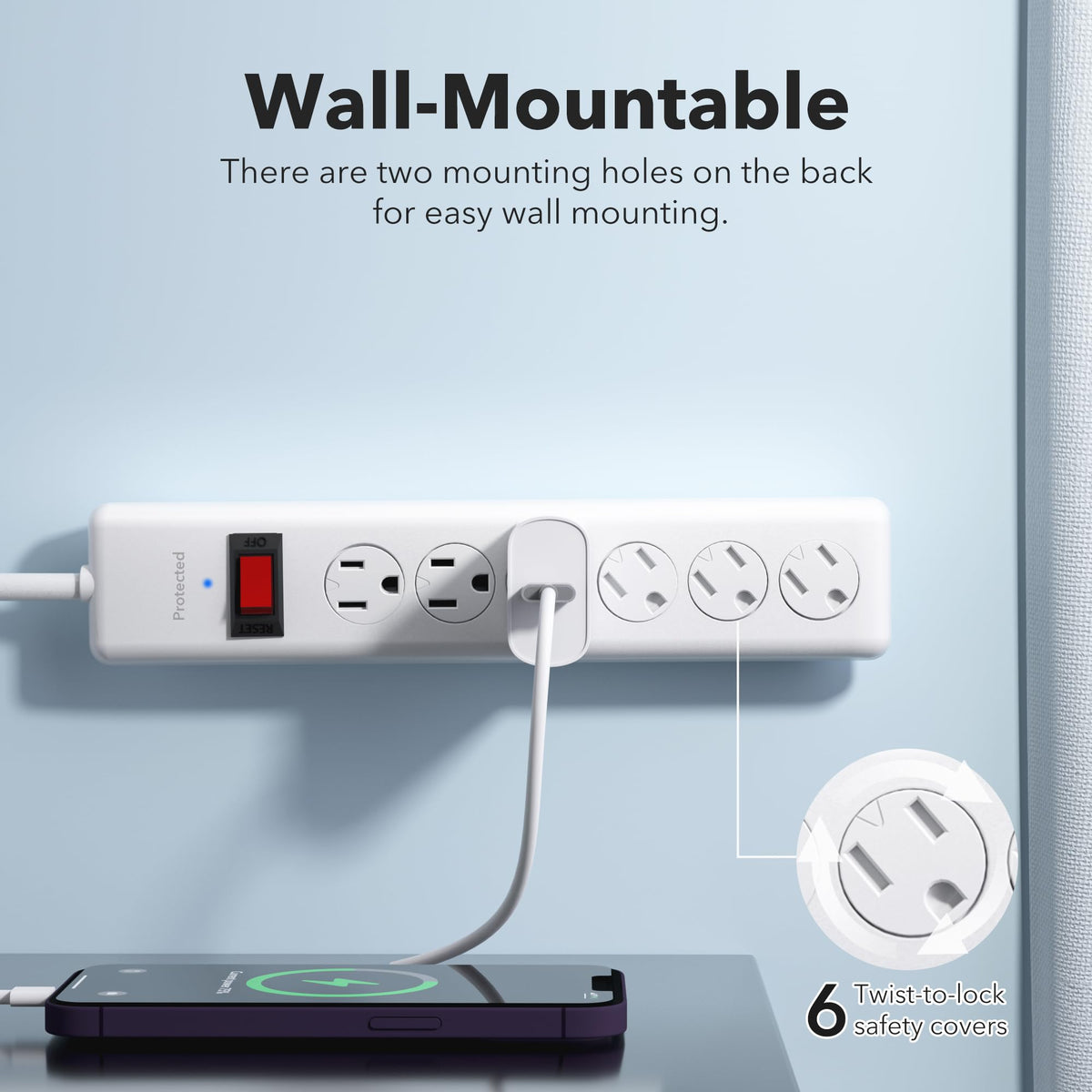 BN-LINK 4-foot extension cord enabling flexible plug placement.