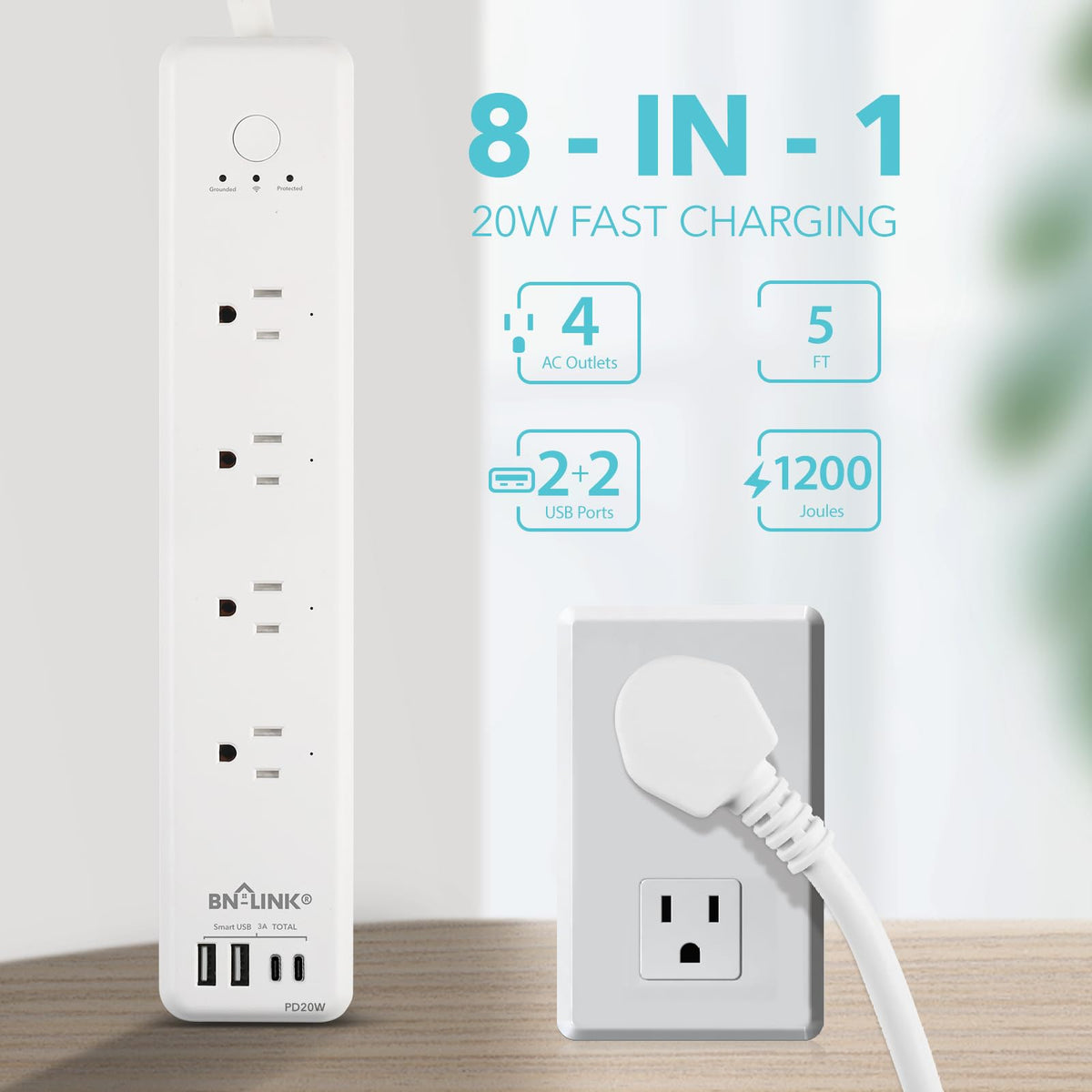BN-LINK individually controlled outlets enable precise automation for home office