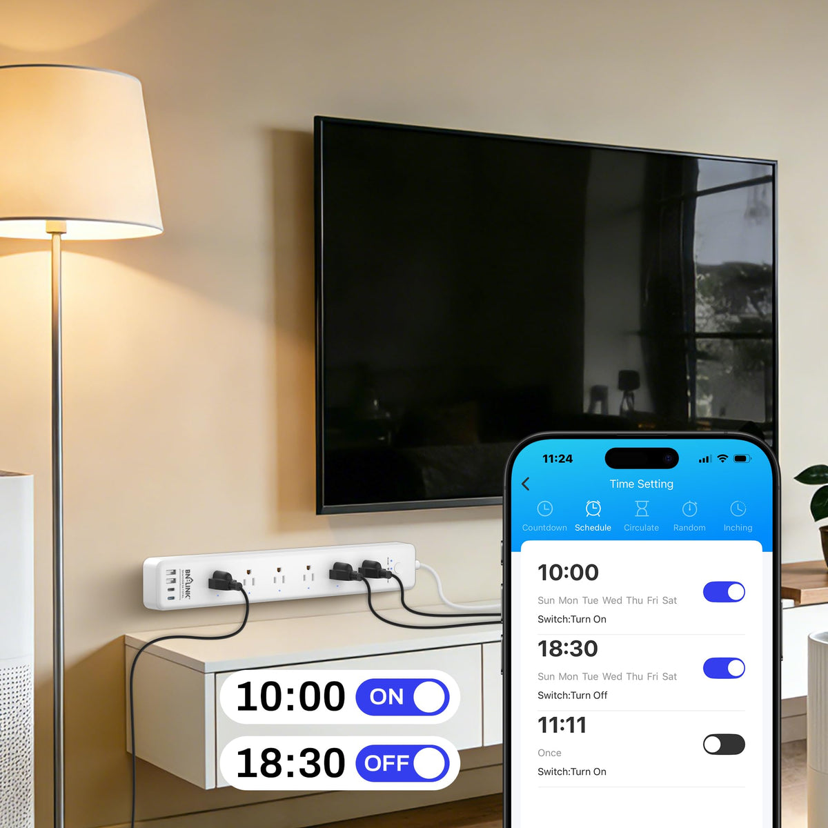 1200 Joules surge protection helps safeguard connected gear.