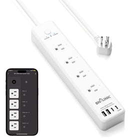 BN-LINK smart plug power strip front view showing four outlets for convenient remote control