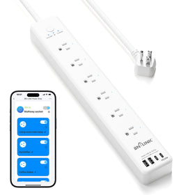BN-LINK Smart Plug Power Strip with six outlets for centralized home device control.