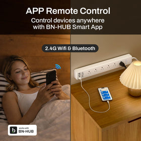 Individually controlled outlets enable customized routines and device grouping.