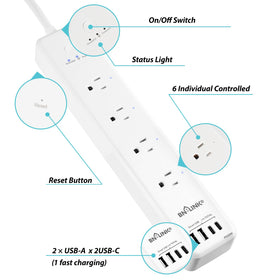 BN-LINK 1200-joule surge protection safeguards connected gear during spikes
