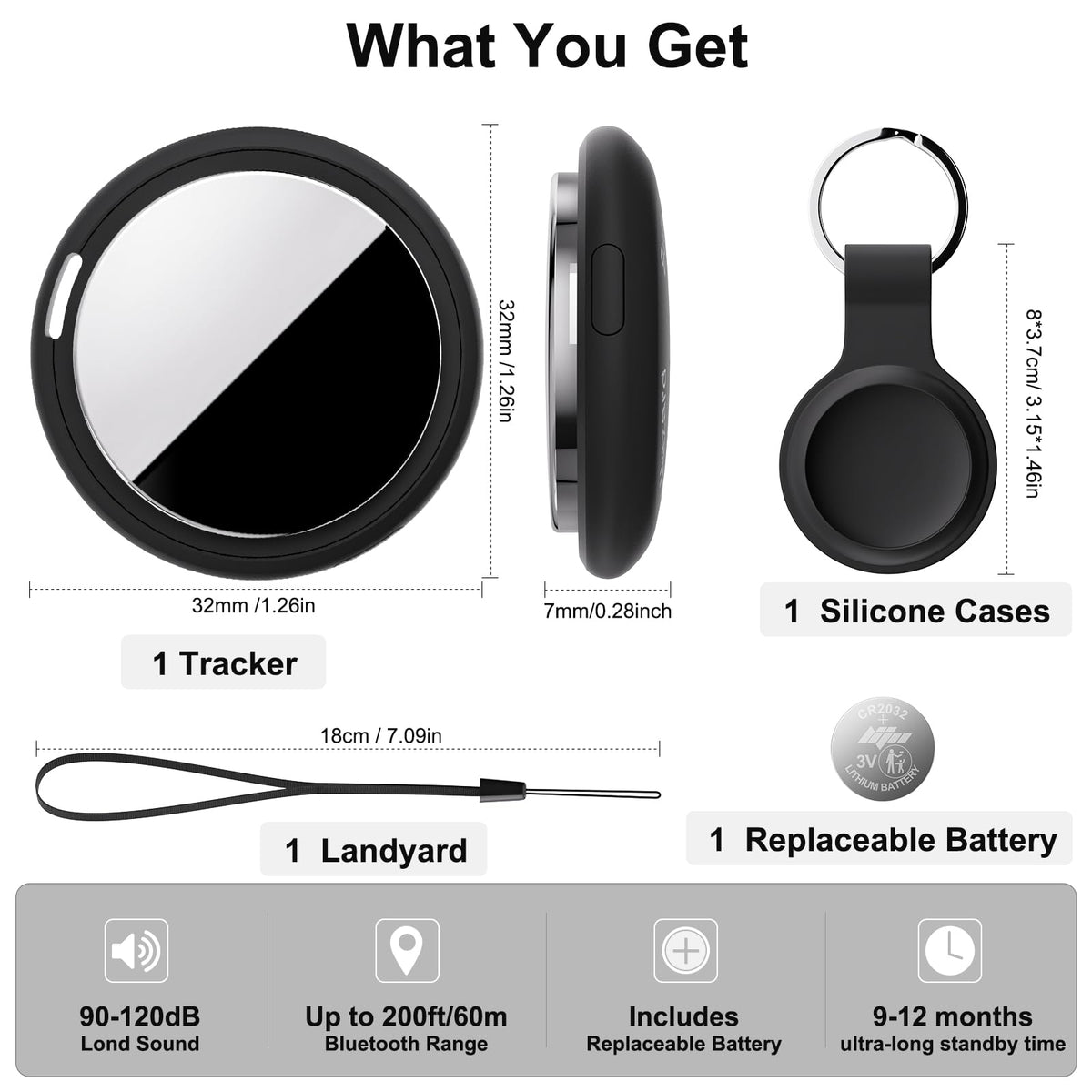 Bnlei Air Tracker car-keys on a keychain with Find My